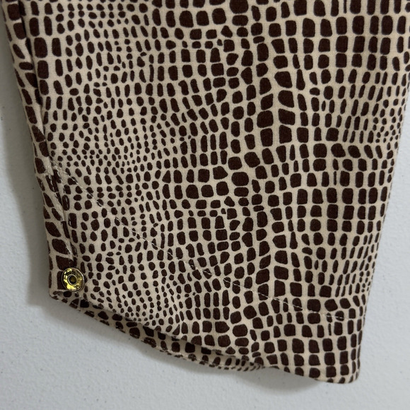 Edgy Snake Print Mob Wife Pants L Crop Legging Slinky Knit Pull-On Tummy-Shaping - Picture 8 of 16